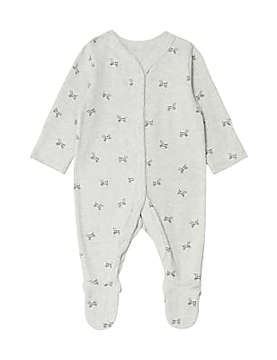 3pk Pure Cotton Dog & Striped Sleepsuits (5lbs-3 Yrs)