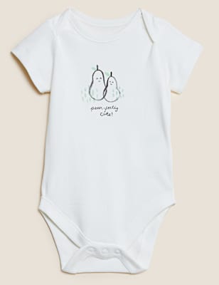 Pure Cotton Slogan Bodysuit (7lbs-12 Mths)
