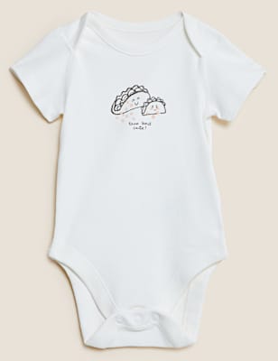Pure Cotton Slogan Bodysuit (7lbs-12 Mths)
