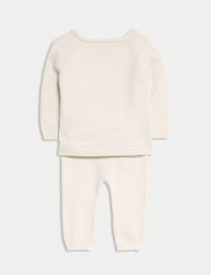 2pc Knitted Bear Wrap Outfit (0-12 Mths)