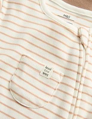 3pk Cotton Rich Ribbed Sleepsuits (6&frac12;lbs-3 Yrs)