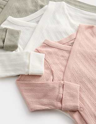 3pk Pure Cotton Wrap Bodysuits (6½lbs-3 Yrs)