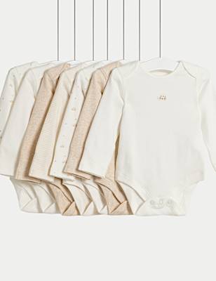 7 Pack Pure Cotton Turtle Bodysuits (5lbs- 3 yrs)