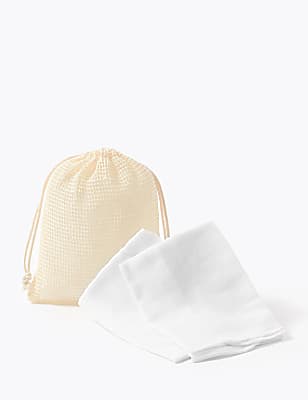 2 Pack Muslin Cloths & Reusable Bag