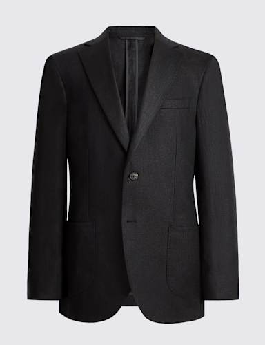 Tailored Fit Pure Linen Twill Suit Jacket.