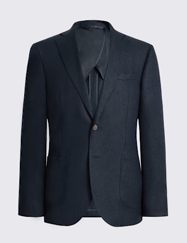 Slim Fit Pure Linen Twill Suit Jacket.