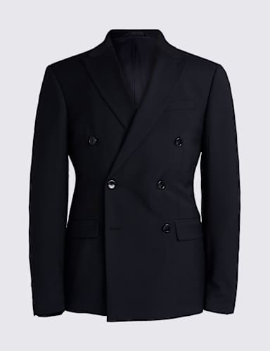Slim Fit Stretch Double Breasted Suit Jacket.
