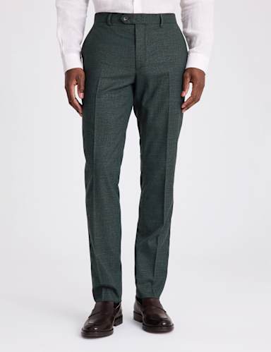 Slim Fit Textured Puppytooth Suit Trousers.