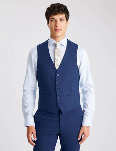 Slim Fit Textured Waistcoat.