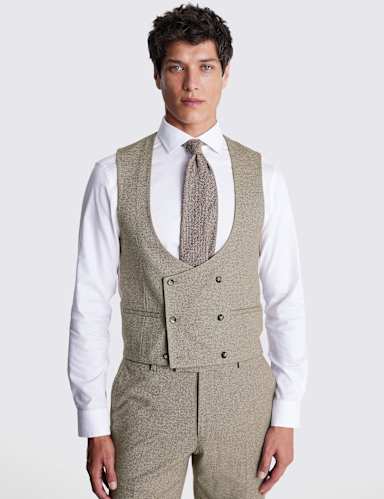 Slim Fit Stretch Double Breasted Waistcoat.