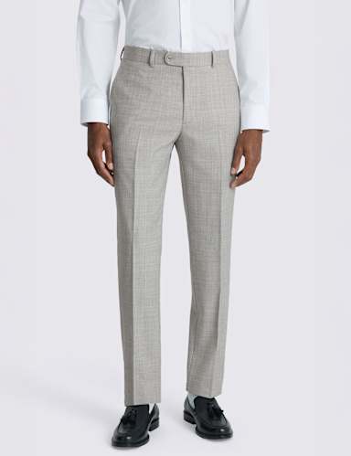 Slim Fit Wool Blend Marl Suit Trousers.