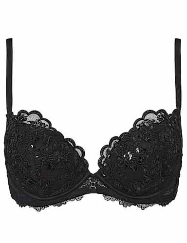 Lace Sequin Wired Plunge Bra (A-D).
