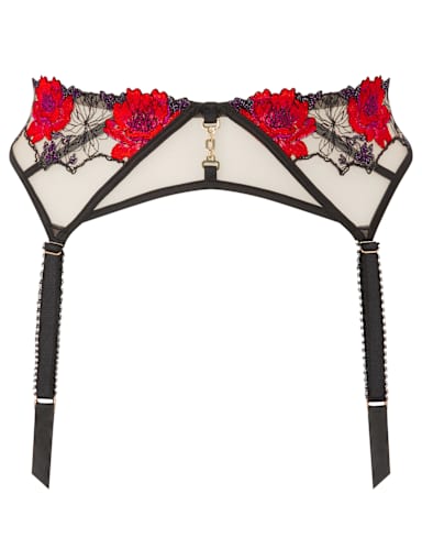 Embroidered Mesh Suspender.