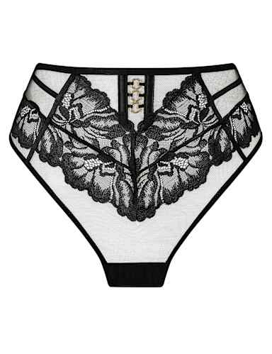 Mesh & Lace High Waisted Brazilian Knickers.