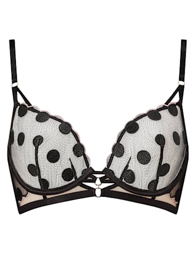 Spot Mesh Wired Plunge Bra (A-E).