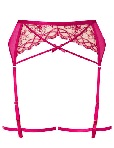 Embroidered Mesh Suspender.