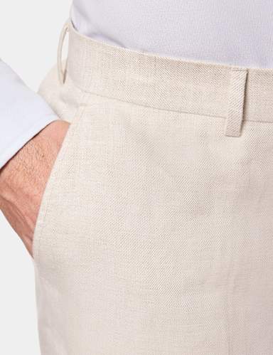 Tailored Fit Pure Linen Trousers.