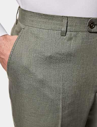 Tailored Fit Pure Linen Suit Trousers.