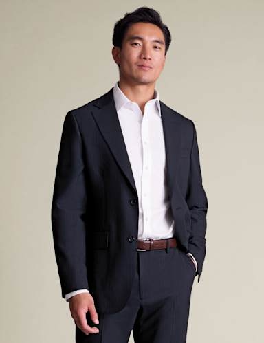 Slim Fit Wool Rich Pinstripe Suit Jacket.