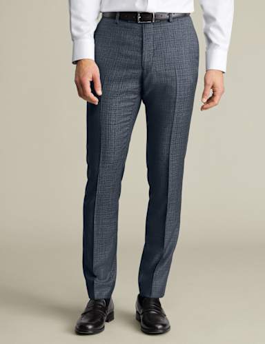 Slim Fit Pure Wool Suit Trousers.