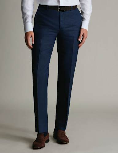 Slim Fit Pure Linen Suit Trousers.