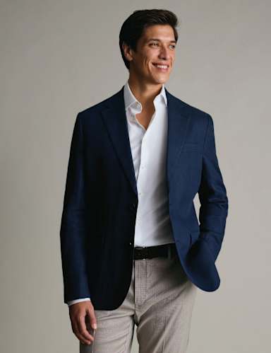 Slim Fit Pure Linen Suit Jacket.