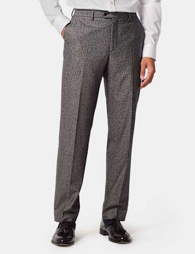 Tailored Fit Pure Wool Herringbone Trousers.