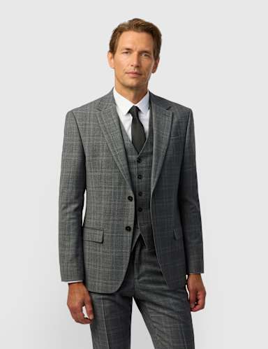 Slim Fit Wool Blend Suit Jacket.