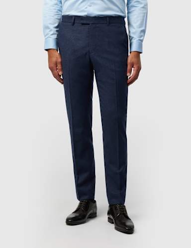 Tailored Fit Wool Rich Check Suit Trousers.