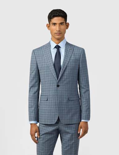 Slim Fit Wool Rich Check Blazer.