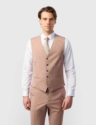 Slim Fit Wool Blend Waistcoat.
