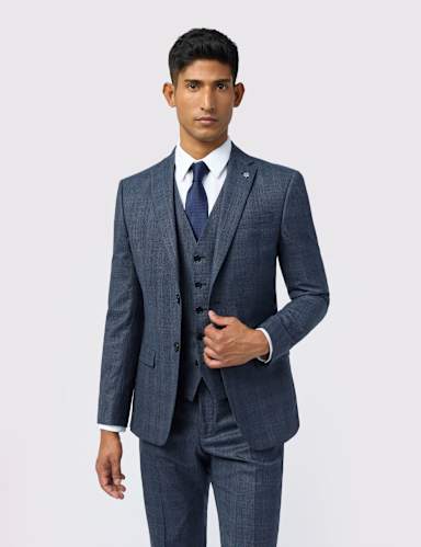 Slim Fit Wool Rich Check Performance Suit Jacket.