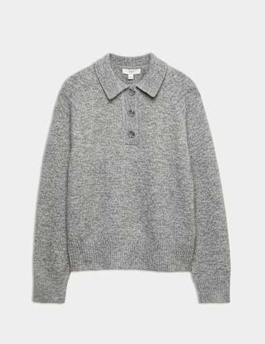 Collared Knitted Polo Jumper.