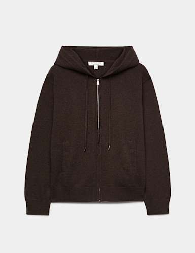 Pure Cashmere Zip Up Hoodie.