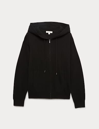 Pure Cashmere Zip Up Hoodie.