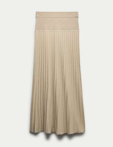 Sparkly Ribbed Knitted Maxi Skirt.