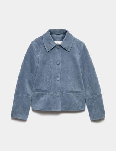 Suedette Button Through Short Jacket.