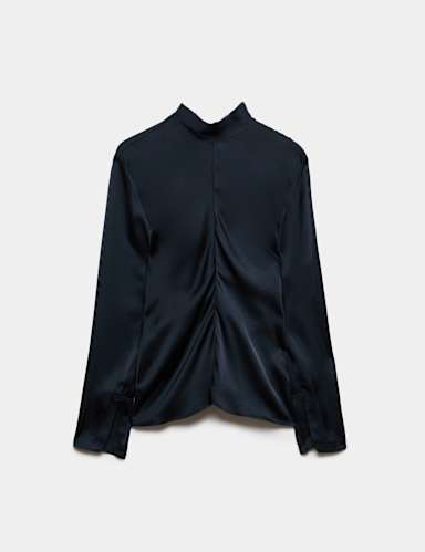 Satin Tie Neck Blouse.