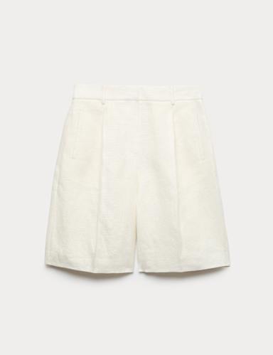 Pure Linen Tailored Shorts.