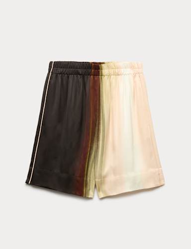 Printed High Waisted Resort Shorts.