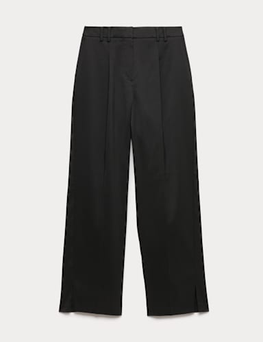 Lyocell Rich Tailored Straight Leg Trousers.