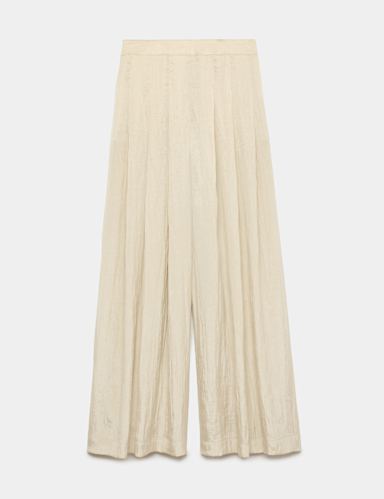 Lyocell Rich Pleated Palazzo Trousers.