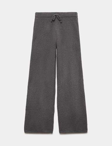 Boucle High Waisted Wide Leg Joggers.