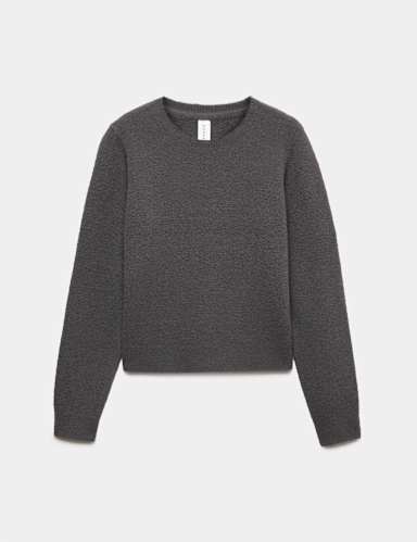 Boucle Crew Neck Cropped Jumper.