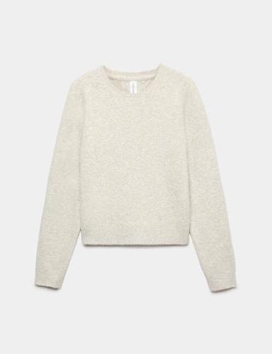 Boucle Crew Neck Cropped Jumper.