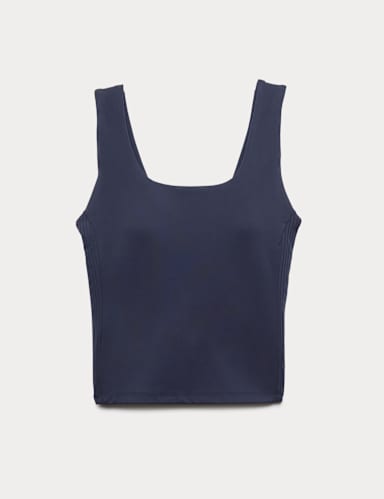 Go Balance Rib Panel Fitted Crop Vest.