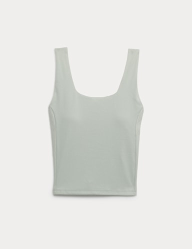 Go Balance Rib Panel Fitted Crop Vest.