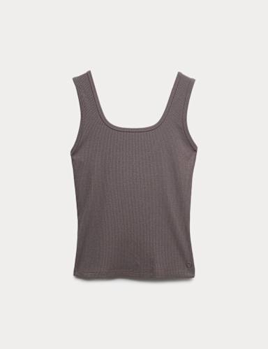 Modal Rich Rib Square Neck Fitted Vest.