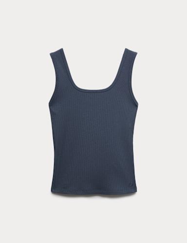 Modal Rich Rib Square Neck Fitted Vest.