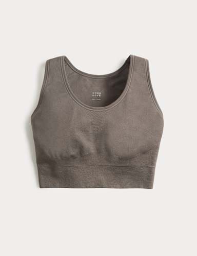 Scoop Neck Seamless Fitted Crop Top.